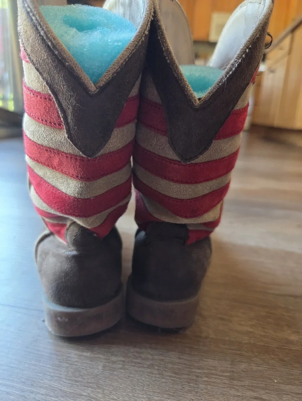 Roper American Patriotic Flag Square Toe Cowboy Mid Calf Boots Little kids 1Y